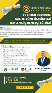 iso 9001 2015 egitim duyurusu